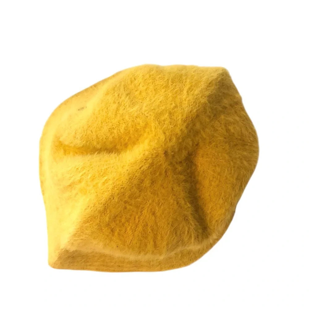 NWT Savage X Fenty Fuzz Fit Knit Bucket Hat Gold Yellow